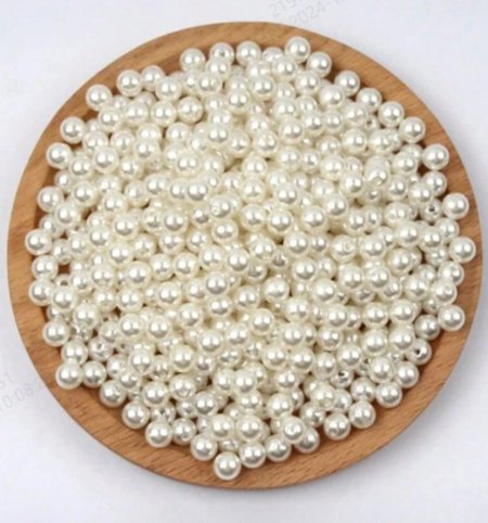 لولو حبة كاملة لون بيج مقاس8mm